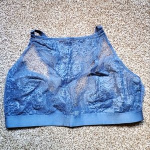 Soma Unlined Racer Neck Blue Bralette